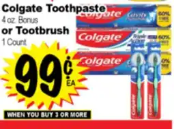 Superior Grocers Colgate Toothpaste 4 oz. Bonus or Tootbrush 1 Count offer