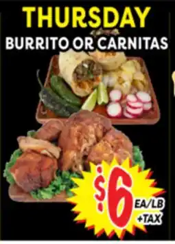 Superior Grocers BURRITO OR CARNITAS offer