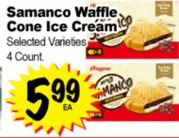 Superior Grocers Samanco Waffle Cone Ice Cream offer