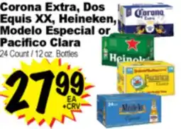 Superior Grocers Corona Extra, Dos Equis XX, Heineken, Modelo Especial or Pacifico Clara offer