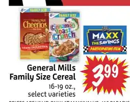Foodmaxx General Mills Family Size Cereal offer