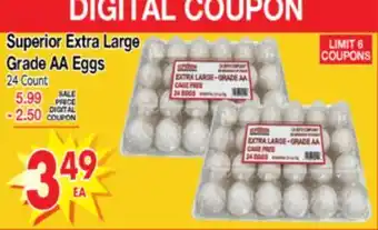 Superior Grocers Superior Extra Large Grade AA Eggs offer