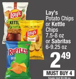 Super King Markets Lay's Potato Chips or Kettle Chips 7.5-8 oz or Sabritas 6-9.25 oz offer