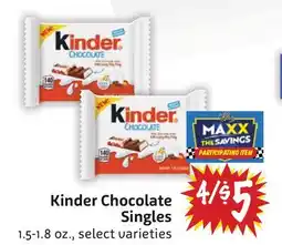 Foodmaxx Kinder Chocolate Singles offer