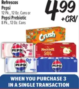 El Super Fresh Pepsi 12 Pk., 12 Oz. Cans or Pepsi Prebiotic 8 Pk., 12 Oz. Cans offer