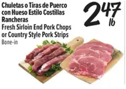 El Super Fresh Fresh Sirloin End Pork Chops or Country Style Pork Strips offer
