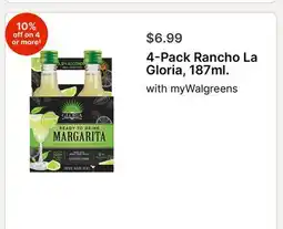 Walgreens 4-Pack Rancho La Gloria, 187ml offer