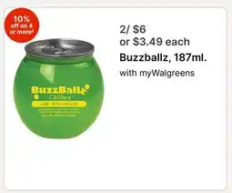 Walgreens Buzzballz, 187ml offer