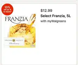 Walgreens Select Franzia offer