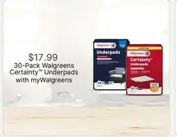 Walgreens 30-Pack Walgreens Certainty Underpads offer