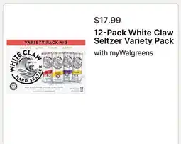 Walgreens 12-Pack White Claw Seltzer Variety Pack offer