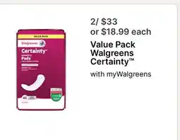 Walgreens Value Pack Walgreens Certainty offer