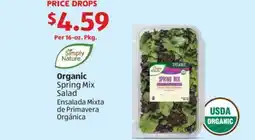 Aldi Organic Spring Mix Salad offer