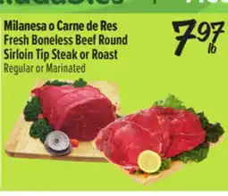 El Super Fresh Boneless Beef Round Sirloin Tip Steak or Roast offer