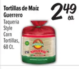 El Super Guerrero Taqueria Style Corn Tortillas offer