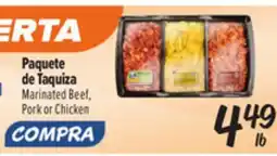 El Super Marinated Beef, Pork or Chicken offer