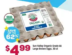 Grocery Outlet Sun Valley Organic Grade AA Large Brown Eggs, 30 ct offer
