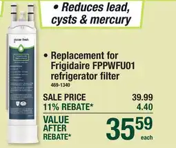 Menards Replacement for Frigidaire FPPWFU01 refrigerator filter offer