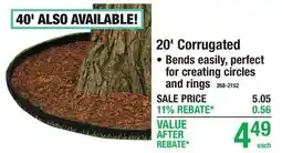 Menards 20' Corrugated offer