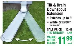 Menards Tilt & Drain Downspout Extension offer