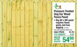 Menards Pressure Treated Dog Ear Wood Fence Panel offer