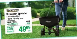 Menards Yardworks Broadcast Spreader offer