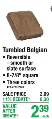 Menards Tumbled Belgian offer