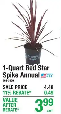 Menards 1-Quart Red Star Spike Annual offer