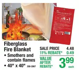 Menards Fiberglass Fire Blanket offer