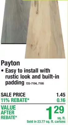 Menards Payton offer
