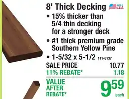 Menards 8' Thick Decking offer