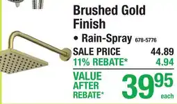 Menards Brushed Gold Finish offer