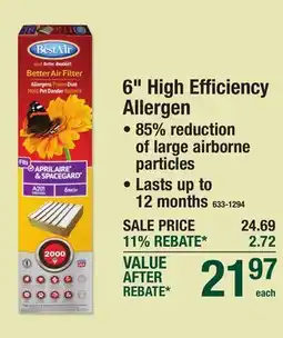 Menards 6 High Efficiency Allergen offer