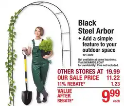 Menards Black Steel Arbor offer