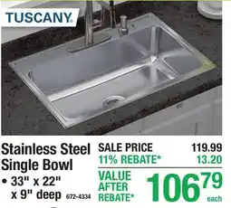 Menards Stainless Steel Single Bowl offer