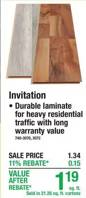Menards Invitation Laminate Flooring offer