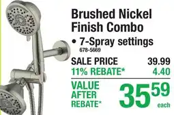Menards Brushed Nickel Finish Combo offer