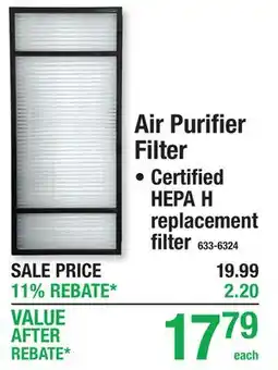 Menards Air Purifier Filter offer