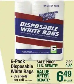 Menards 6-Pack Disposable White Rags offer