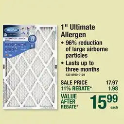 Menards 1 Ultimate Allergen offer