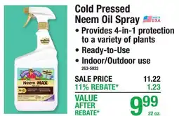 Menards Cold Pressed Neem Oil Spray offer