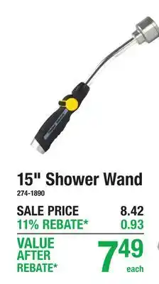Menards 15 Shower Wand offer