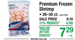 Menards Premium Frozen Shrimp offer