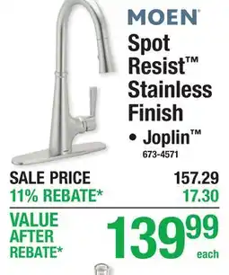 Menards Spot Resist Stainless Finish offer