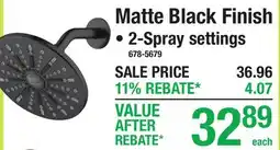 Menards Matte Black Finish offer