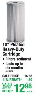 Menards 10 Pleated Heavy-Duty Cartridge offer