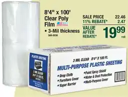 Menards 8'4 x 100' Clear Poly Film offer