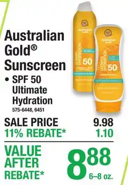 Menards Australian Gold Sunscreen offer