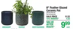 Menards 8 Feather Glazed Ceramic Pot offer