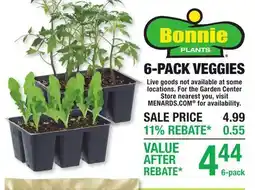 Menards 6-PACK VEGGIES offer